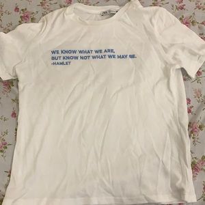 Zara hamlet white tee Tshirt